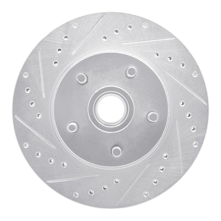 Dynamic Friction Co DFC Brake Rotor - Drilled and Slotted - Silver 631-54006L