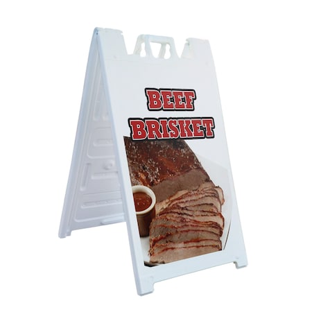 Signmission Beef Brisket, A-Frame & 2 Decals Installed, Heavy-Duty Plastic Frame SBHD-D-2436-Beef Brisket