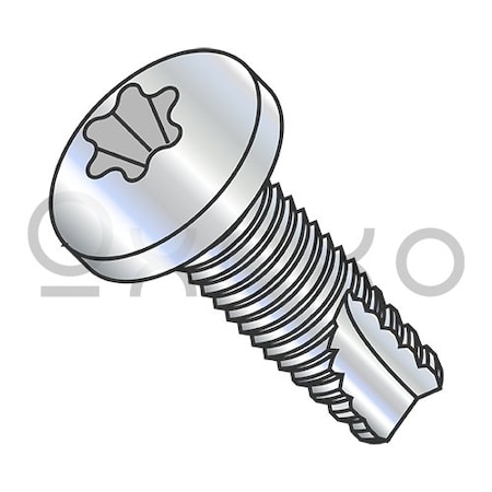 Oxoxo 1/4-20X1/2 Six Lobe Pan Thread Cutting Screw Type 23 Fully Threaded Zinc And Bake, 3000PK 423442