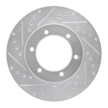 Dynamic Friction Co DFC Brake Rotor - Drilled and Slotted - Silver 631-76115L