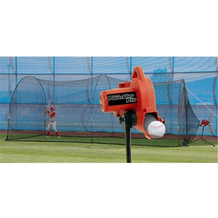 Heater Power Alley Pro Real Baseball Pitching Machine And Power Alley Cage PAPRO349