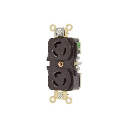 Hubbell 15A 125V Twist-Lock Duplex Receptacle, NEMA L5-15R, Black HBL4700-BLK