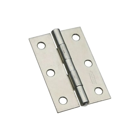 National Hardware Narrow Hinge, 3 in W Frame Leaf, 0.065 in Thick Frame Leaf, Steel, Zinc, Fast Spun Pin, 28 lb N146-373