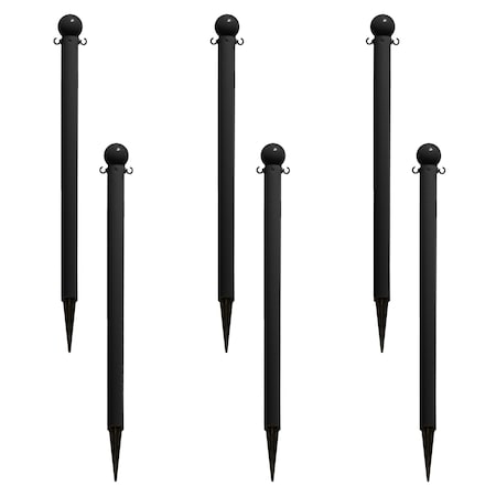 Mr. Chain 2" Black Ground Pole (6-Pack) 91303-6