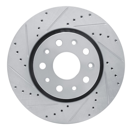Dynamic Friction Co DFC Brake Rotor - Drilled and Slotted - Silver 631-42038L