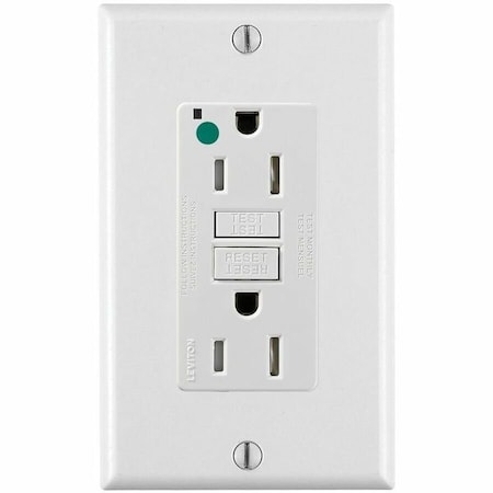Leviton SmartlockPro GFCI 15A HG/TR/PI White GFTR1-HFW