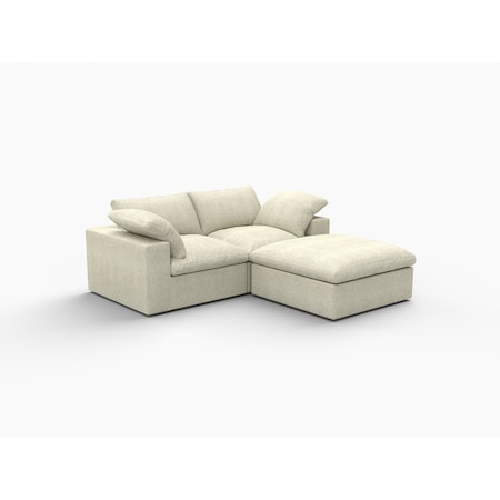 Homeroots Khaki Linen Blend Modular L Shaped Three Piece Corner Sectional 716924