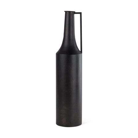 Homeroots 24" Black Metal Jug Vase 608599
