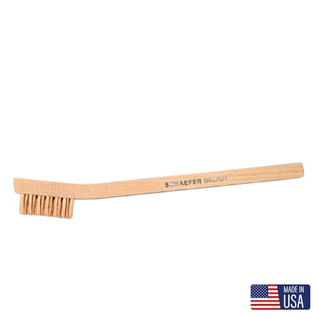 Gornell Brush Welder Brush - Wood Handle, Bronze, Non-Sparking, Toothbrush-Style 8138-BZ