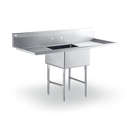 Steel Works Sink, One Compartment, 29.50"X60"X43.75"H 16GA SWS1C242414-18LR-316