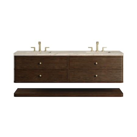 James Martin Vanities Allamari 72" Double Vanity, Sable w/ 3 CM Tajnar Eclos Top D640-V72-SBL-WTJR