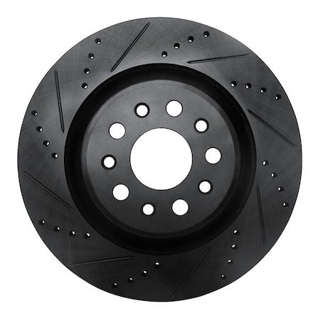 Dynamic Friction Co DFC Brake Rotor - Drilled and Slotted - Black 633-79010L