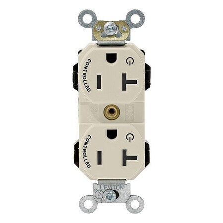 Leviton Plugs&Rcptcls, 20A, 125VAC, Almnd, Nylon M5362-2ST