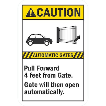 Lyle Automatic Gates Pull Forward 4 feet from Gate Gate Will, 12x18, Engineer Grade, White G-3532-EG_12x18