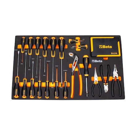 Beta 207 Piece Master Tool Set with 4 Thermoformed Storage Trays for Rolling Tool Cabinets 5924/US