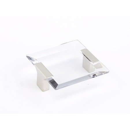 Schaub 2-1/2in Center to Center Positano Clear Cabinet Pull Satin Nickel Finish 315-15-CL