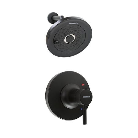 Speakman Easy Install Universal Shower Combination, 2.5 GPM, Matte Black, Round SLV-1010-UNI-MB