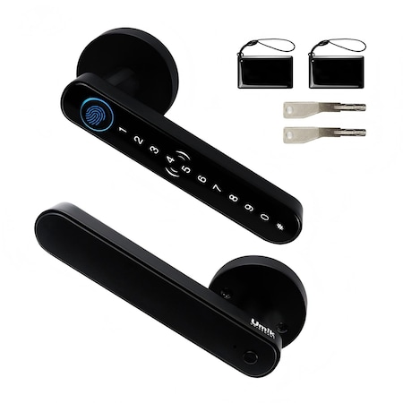 Wrightmaster 5-in-1 Aluminum Smart Handle Lock with App Control, Fingerprint, IC Card, Keypad, Key Unlock ZR-T83-HS