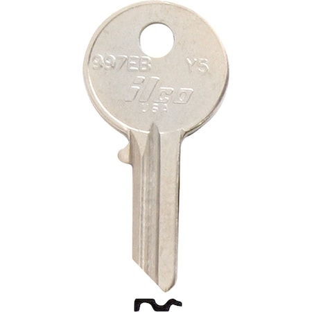 Ilco Yale Nickel Plated House Key Y5 / 997EB, 10PK IAL3102000B