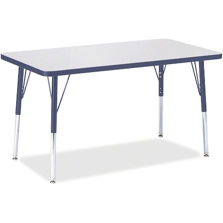 Jonti-Craft Berries Rectangle Activity Table, 24 in. x 36 in., A-height, Freckled Gray/Navy/Gray 6478JCA112
