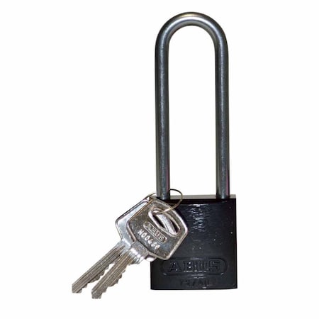 Brady Standard Key Retaining Lockout Aluminum Padlock 3 in Steel Shackle KD Black SDAL-BLK-76ST-KD