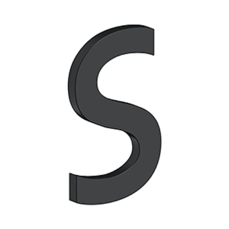 Deltana 4 Stainless Steel House Letter S with Risers Black Finish RNBSU19