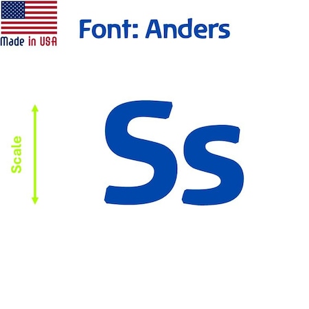 Aacc Self-Adhesive Vinyl Letter: s, Scale: 22 in. Color: Blue Font: Anders by, 24PK AACC-Anders-ls-Blue-I22x24