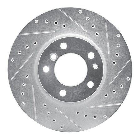 Dynamic Friction Co DFC Brake Rotor - Drilled and Slotted - Silver 631-31033R