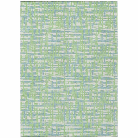 Homeroots 8' X 10' Mint Green Blue And Beige Abstract Washable Indoor Outdoor Area Rug 602572