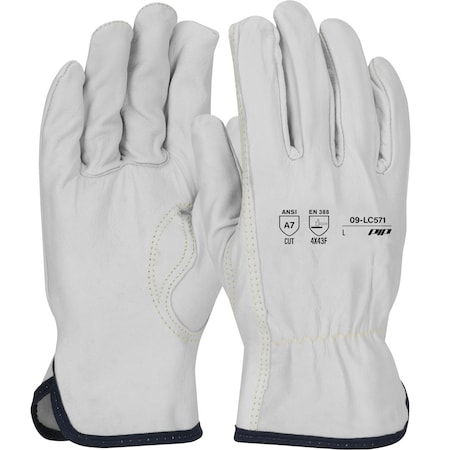 Pip Economy Top Grain Goatskin Leather Drivers Glove with A7 HPPE Blend Lining, Keystone Thumb, 12PK 09-LC571/3XL