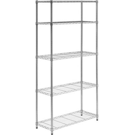 Honey-Can-Do 35 In. x 72 In. x 13 In. 5-Tier Chrome Stainless Steel Shelf SHF-01443