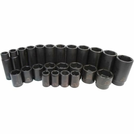 K-Tool International 1/2" Drive Impact Socket black oxide, Deep 6 Pnt 1/2"Dr, 9/16 KTI-33218