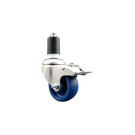Service Caster 3 Inch 316SS Solid Poly Swivel 1-5/8 Inch Expanding Stem Caster Lock Brake SCC SCC-SS316TTLEX20S314-SPUS-158