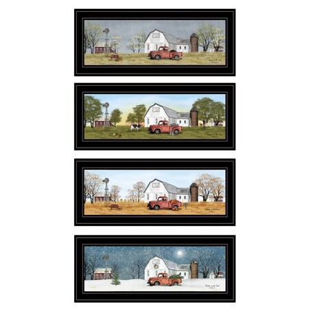 Homeroots Set Of Four Billy Jacobs Four Seasons Collection V Black Frame 2 Black Framed Print Wall Art, 4PK 406180