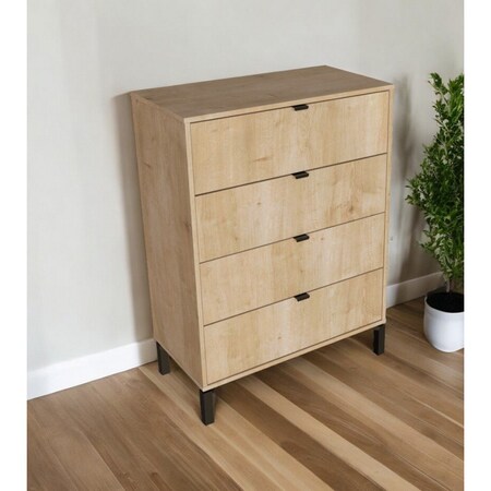 Homeroots 30" Natural Four Drawer Dresser 552262