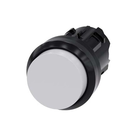 Siemens Pushbutton, 22 mm, round, plastic, white, pushbutton, raised 3SU1000-0BB60-0AA0-ZY10