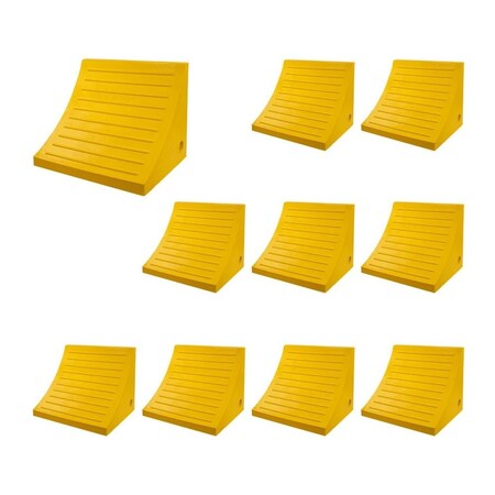Mytee Products 15inx10.5inx12in Polyurethane Wheel Chock W/ Mounting Hole 60 Ton Load Capa..., 10PK WC-PU-MDx10