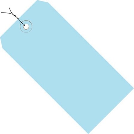 Partners Brand Shipping Tags, Pre-Wired, 13 Pt., 4 3/4" x 2 3/8", Light Blue, PK1000 G11053B