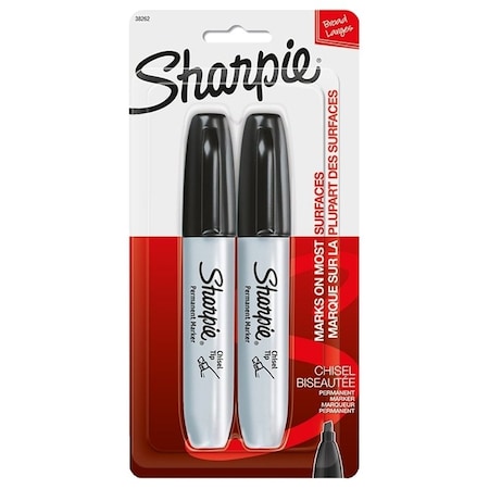 Sharpie Permanent Marker, Chisel Lead/Tip, Large Lead/Tip, Black Lead/Tip 38262PP