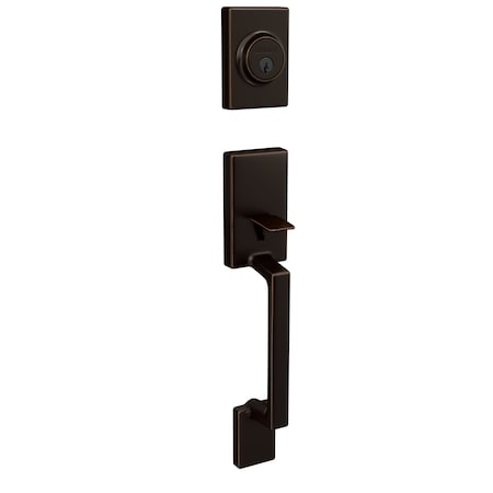 Schlage Residential - J Series Schlage Residential Outside Active Sutton Handleset C Keyway Aged Bronze Finish JH58SUT716
