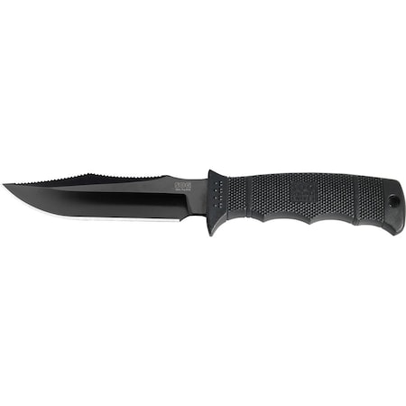 Sog Fixed Blade Knife, Black, Steel, Straight E37SN-CP