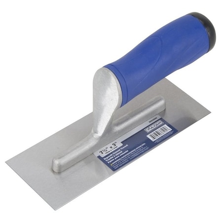 Vulcan Cement Trowel, 7.5 in L Blade, 3 in W Blade, Right Angle End, Ergonomic Handle, Plastic Handle 36105