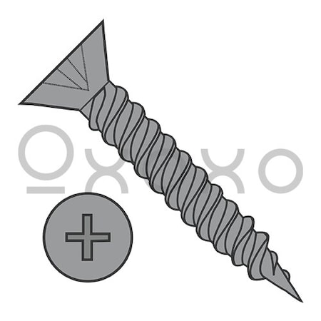 Oxoxo 6-18X3/4 Phillips Flat Hinge Screw Twinfast Fine Thread Fully Threaded Plain, 10000PK 572598