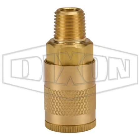 Dixon Tru-Flate Air Chief Automotive Male Quick Connect Coupler, 1/8-27 Nominal, 300 psi Pressure, Brass, DC101