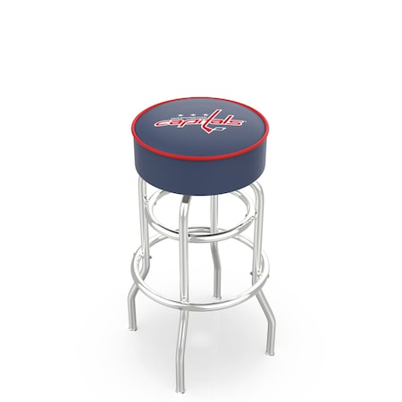Holland Bar Stool Co 30" Washington Capitals Cushion Seat, 2-Ring Chrome Swivel Bar Stool L7C130WshCap
