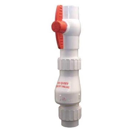 Eat-In 1.5 in. PVC BV Quiet Check Valve, White EA3520228