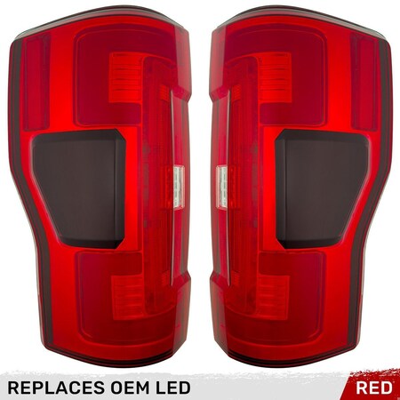 Recon 17-19 F250/F350/F450/F550 (REP OEM LED STYLE TLS W BLIND SPOT WARNING 264299LEDRD