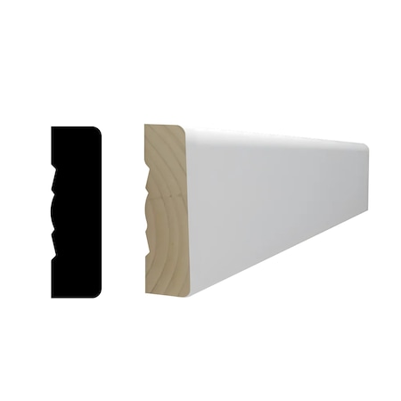 Reso Radiata pine, White, 99 in L, 0.68 in H, 2.25 in W, Primed RMC-453-99-1