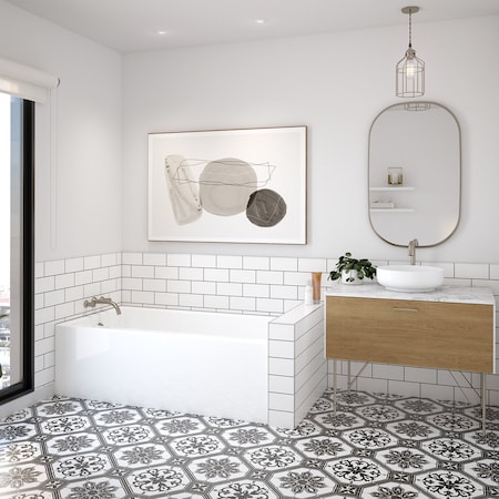 Maax Rubix 6030 Acrylic Alcove Left-Hand Drain Bathtub in White 105815-000-001-001