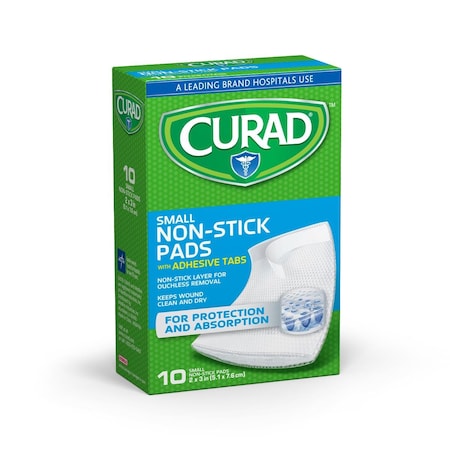 Medline CURAD Sterile Nonstick Pad with Adhesive Tabs, 2in x 3in, 10/Box, 12PK CUR47146NRB